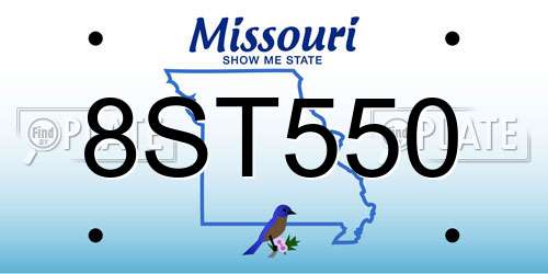 8ST550 Missouri License Plate