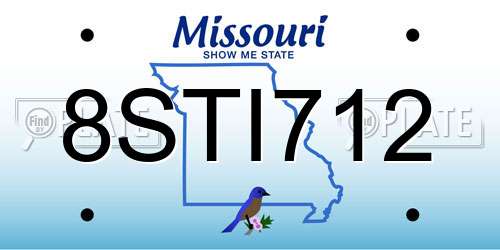 8STI712 Missouri License Plate