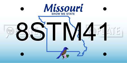 8STM41 Missouri License Plate