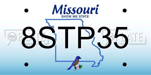 8STP35 Missouri License Plate
