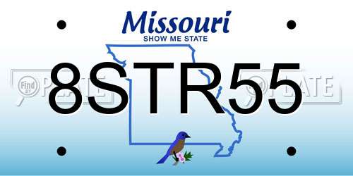 8STR55 Missouri License Plate