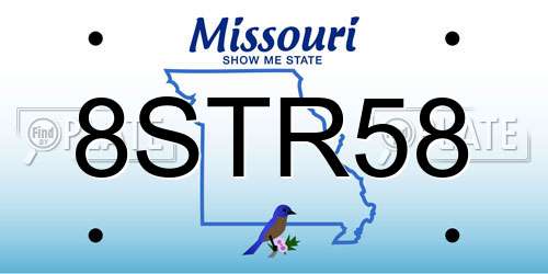 8STR58 Missouri License Plate