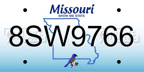 8SW9766 Missouri License Plate