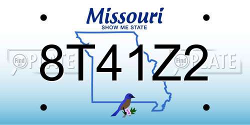 8T41Z2 Missouri License Plate