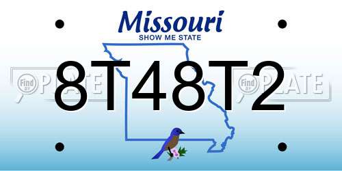 8T48T2 Missouri License Plate