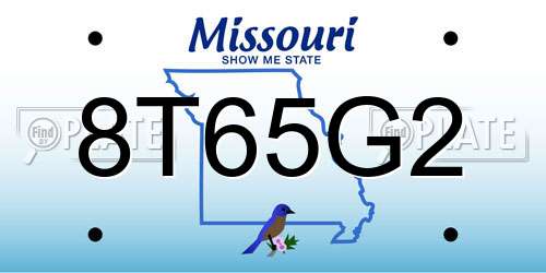 8T65G2 Missouri License Plate