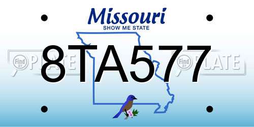 8TA577 Missouri License Plate