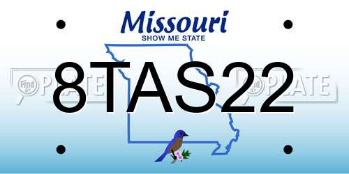 8TAS22 Missouri License Plate