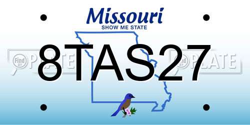 8TAS27 Missouri License Plate