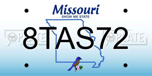 8TAS72 Missouri License Plate