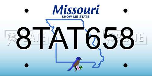 8TAT658 Missouri License Plate