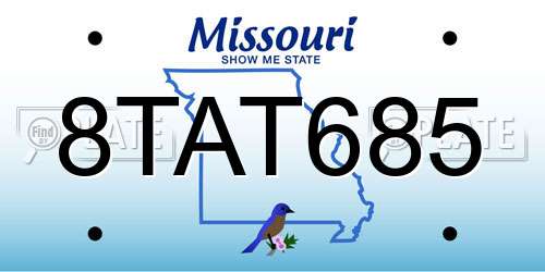 8TAT685 Missouri License Plate