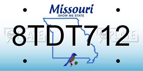 8TDT712 Missouri License Plate