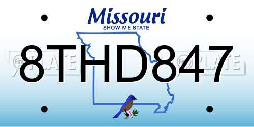 8THD847 Missouri License Plate