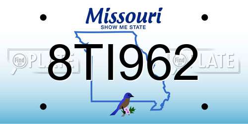 8TI962 Missouri License Plate