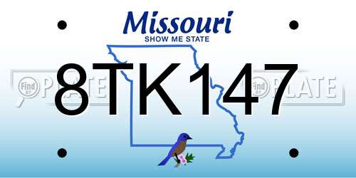 8TK147 Missouri License Plate
