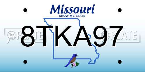 8TKA97 Missouri License Plate