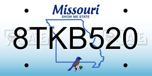 8TKB520 Missouri License Plate
