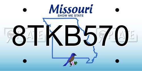 8TKB570 Missouri License Plate