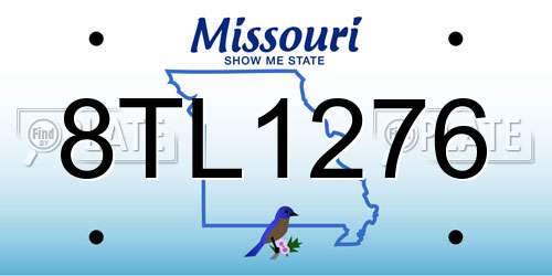 8TL1276 Missouri License Plate