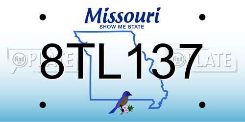8TL137 Missouri License Plate