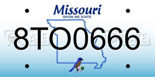 8TO0666 Missouri License Plate