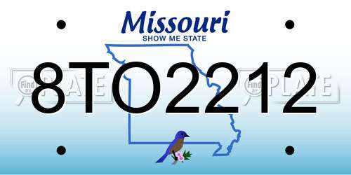 8TO2212 Missouri License Plate