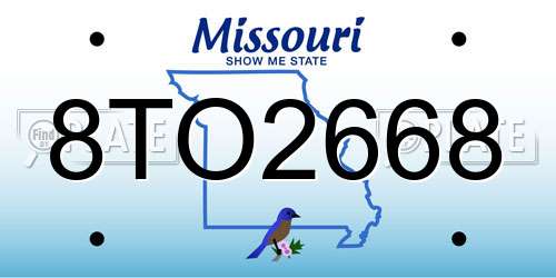 8TO2668 Missouri License Plate