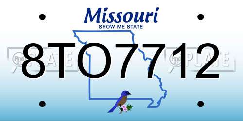 8TO7712 Missouri License Plate