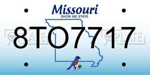 8TO7717 Missouri License Plate