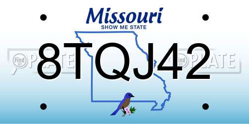 8TQJ42 Missouri License Plate