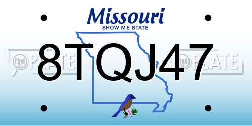 8TQJ47 Missouri License Plate