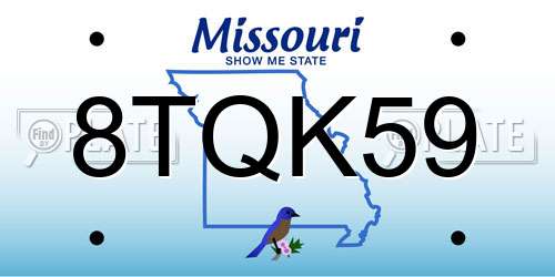 8TQK59 Missouri License Plate