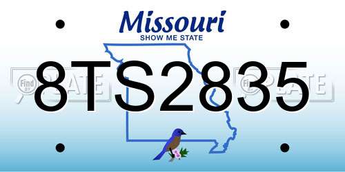 8TS2835 Missouri License Plate