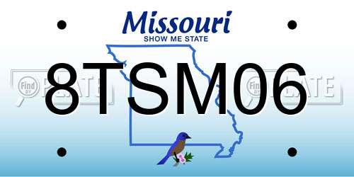 8TSM06 Missouri License Plate