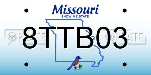 8TTB03 Missouri License Plate