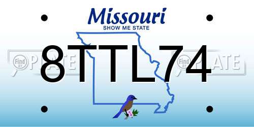 8TTL74 Missouri License Plate