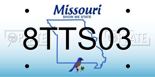 8TTS03 Missouri License Plate