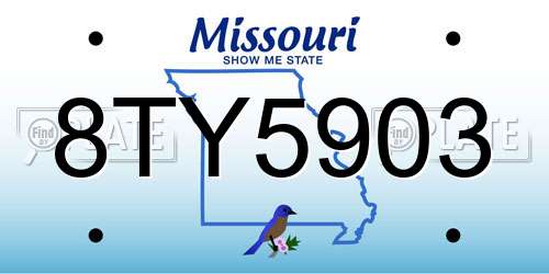 8TY5903 Missouri License Plate