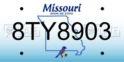 8TY8903 Missouri License Plate