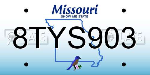 8TYS903 Missouri License Plate