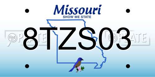 8TZS03 Missouri License Plate