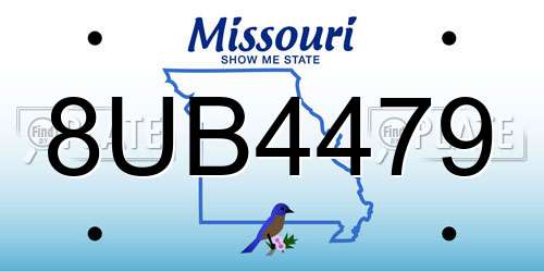 8UB4479 Missouri License Plate