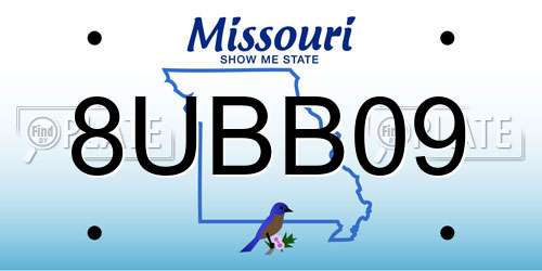 8UBB09 Missouri License Plate