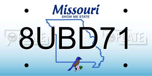 8UBD71 Missouri License Plate