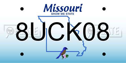 8UCK08 Missouri License Plate