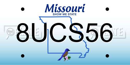 8UCS56 Missouri License Plate