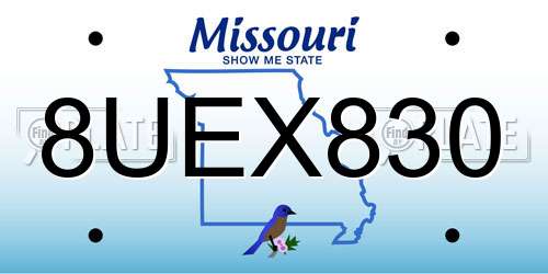 8UEX830 Missouri License Plate