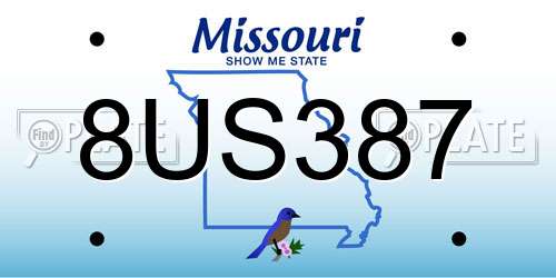 8US387 Missouri License Plate