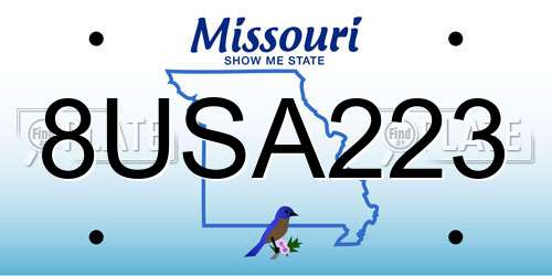 8USA223 Missouri License Plate